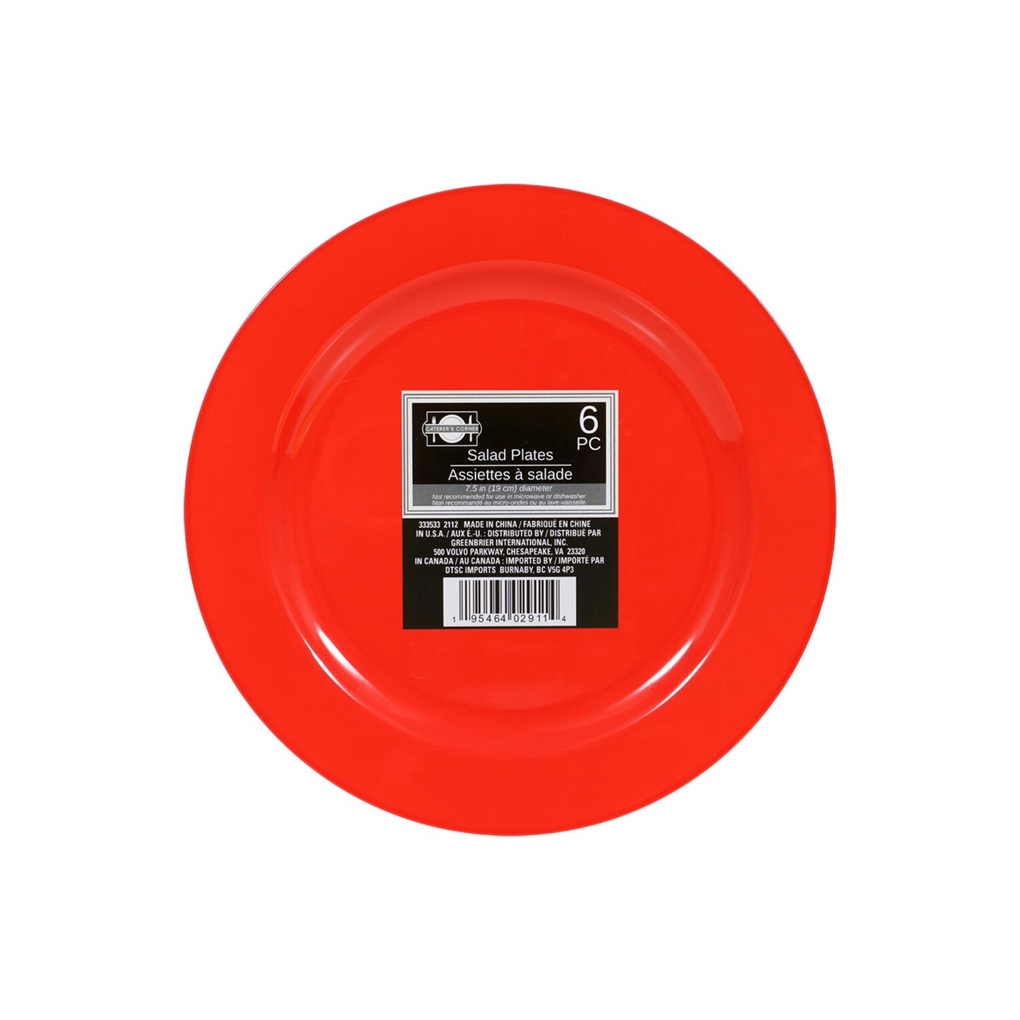 Solid Red Plates, 6-ct. Packs (Pack of 36)