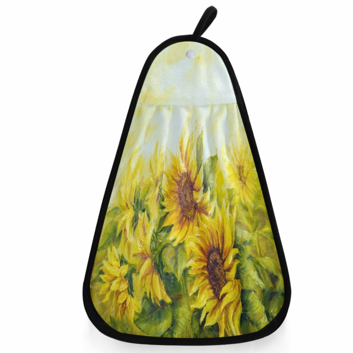 Sunny Sunflower Kitchen Dish Towel with Hanging Loop