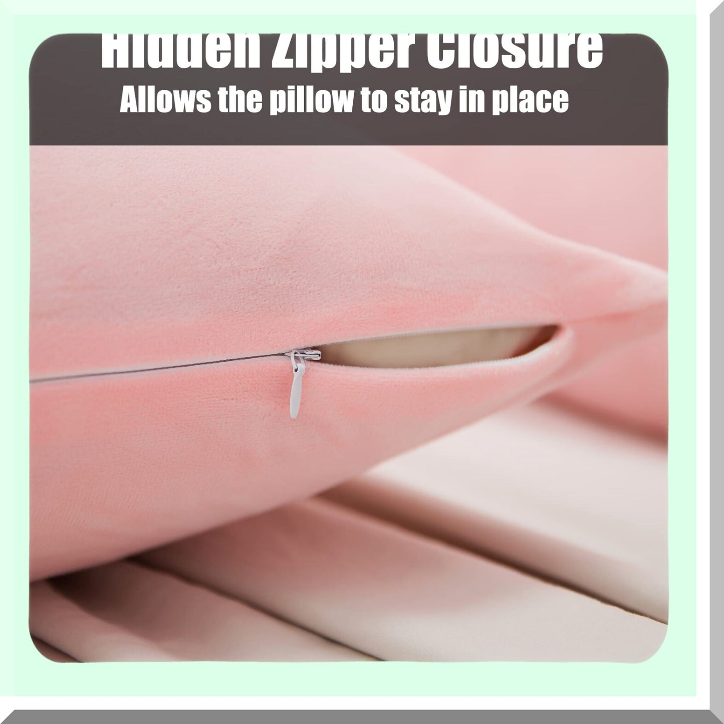 Luxury Velvet Zippered Pillowcase Set - Super Soft Cozy Flannel Pillow Cases - 2 Pack Standard Size with Zipper Closure - Pink - 20x26 Inches
