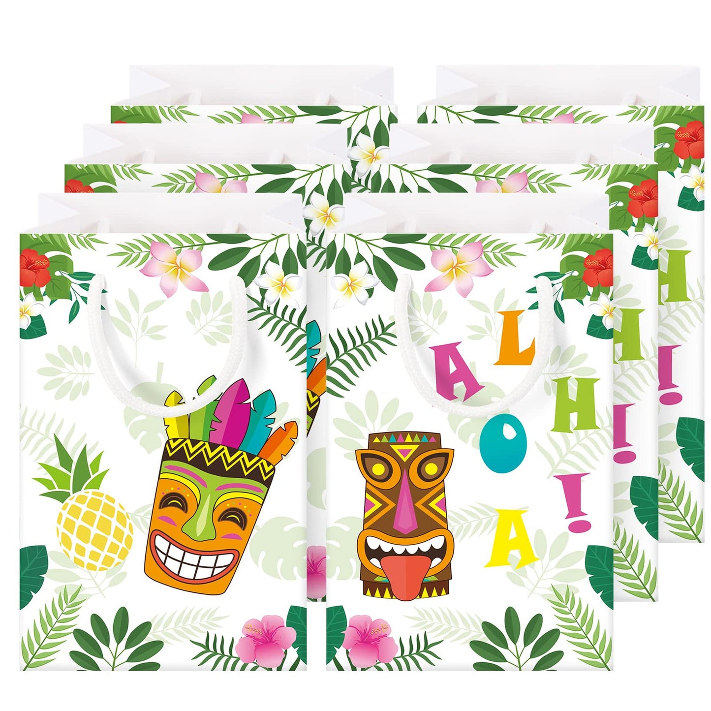 16PCS Aloha Party Favor Bags for Tropical Celebrations