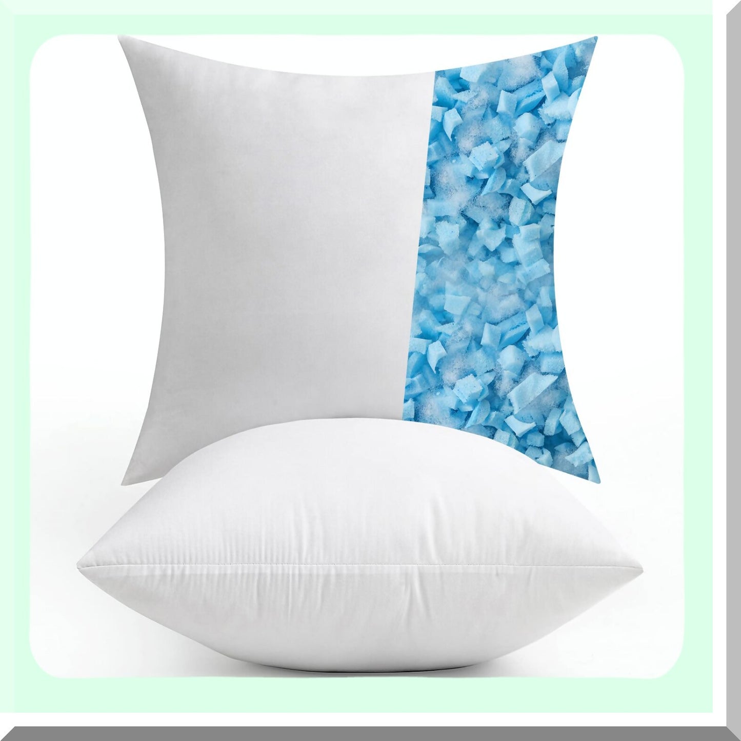 CoolFoam Lumbar Pillow Inserts - Set of 2 Decorative Shredded Memory Foam Throw Pillows for Couch Bed Cushion. Adjustable Cooling Wedding Pillow Stuffer.