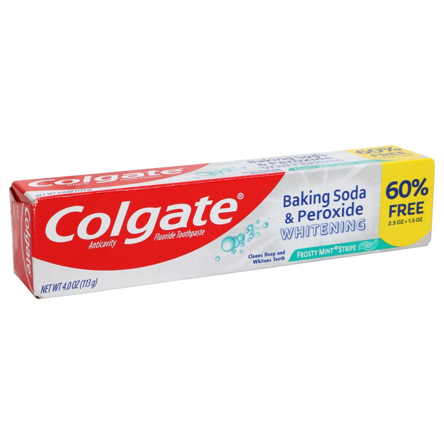 Whitening Frosty Mint Stripe Gel Toothpaste with Baking Soda and Peroxide 4 oz.