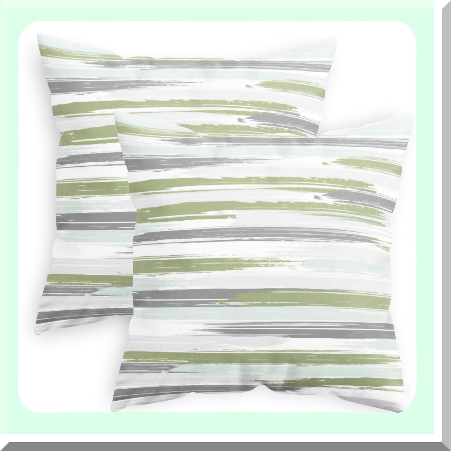 CozyFleece Rock Stone Geometric Texture Pillow Cases - 2 Pack Decorative Cushion Covers for Couch Bed Sofa - Farmhouse Decor 18x18 Sage Aqua Grey