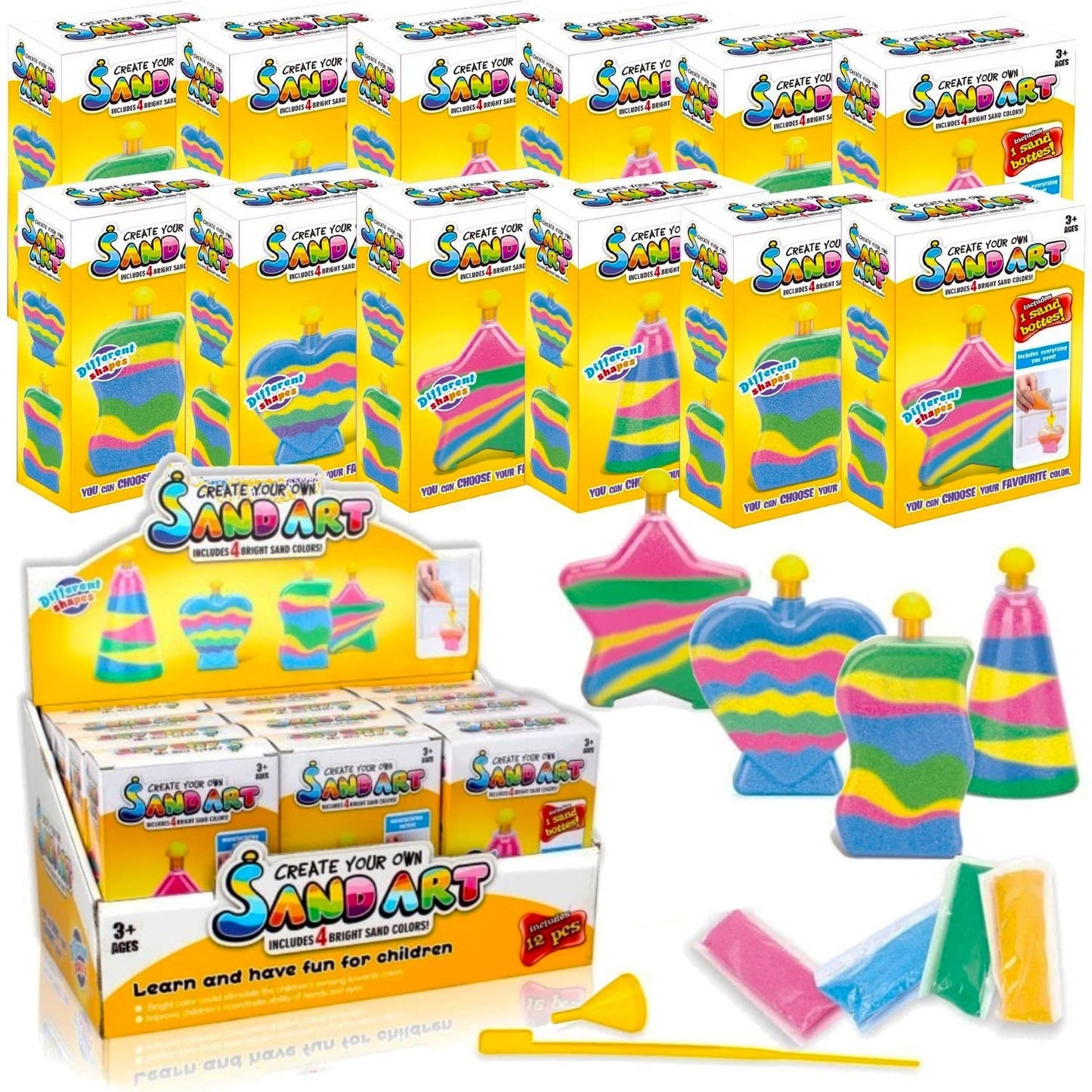 12 Pack Colored Sand Art Kits for Kids