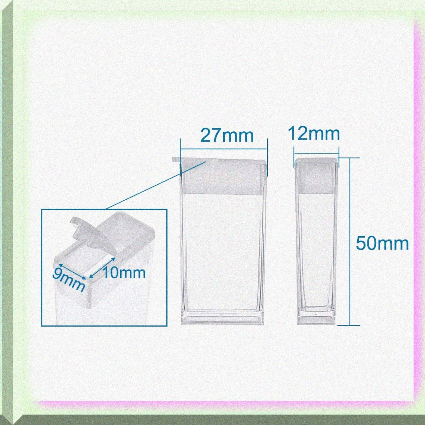 100Pcs Clear Plastic Flip Top Seed Bead Storage Containers
