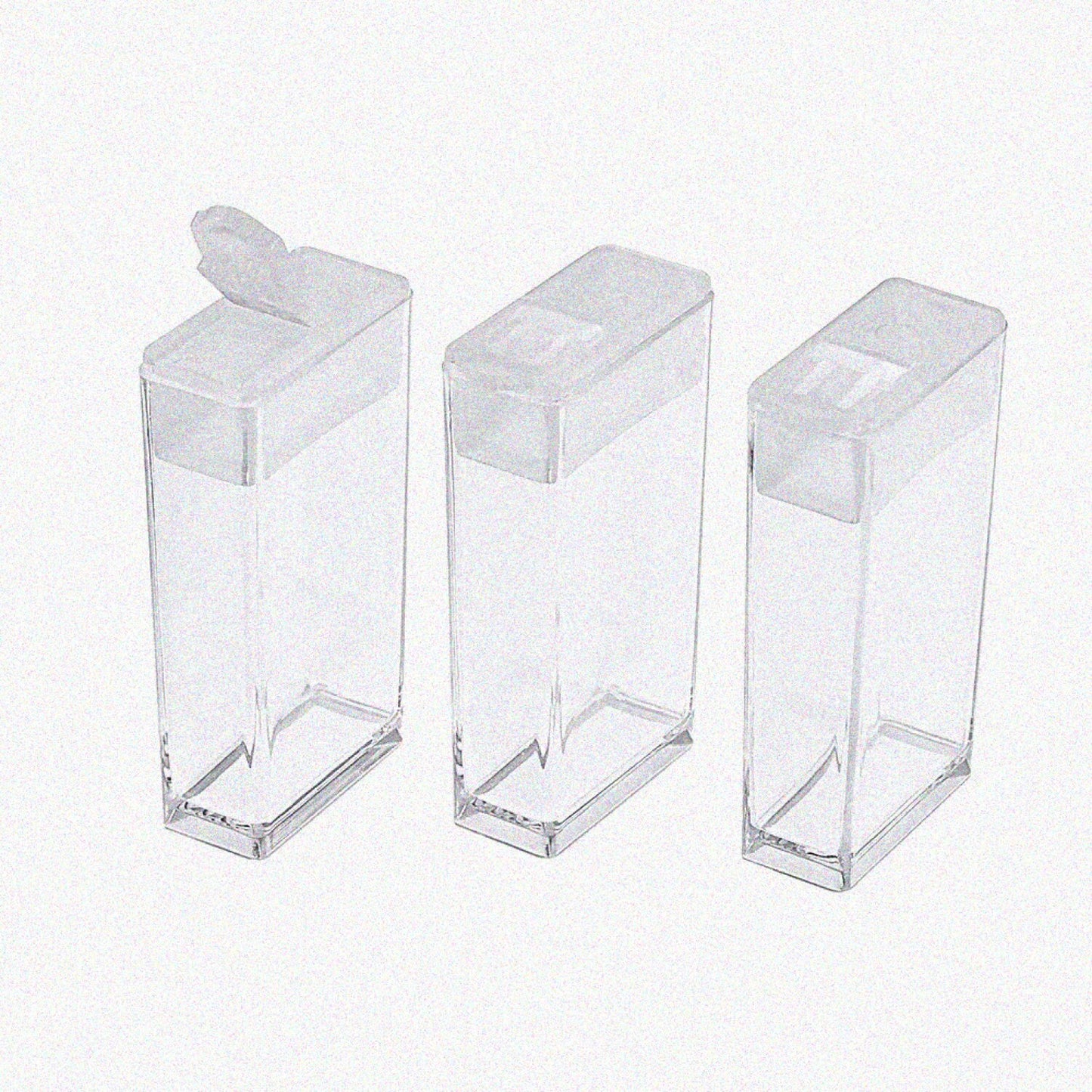 100Pcs Clear Plastic Flip Top Seed Bead Storage Containers
