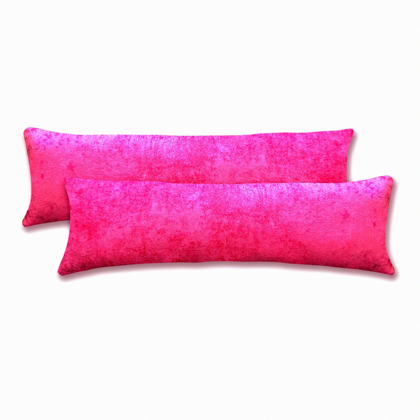 Plush Pink Velvet Body Pillowcase Set - 20x54 Inches, Soft & Cozy Cover for Long Pillows, Pack of 2, Luxurious Bedding Accessories