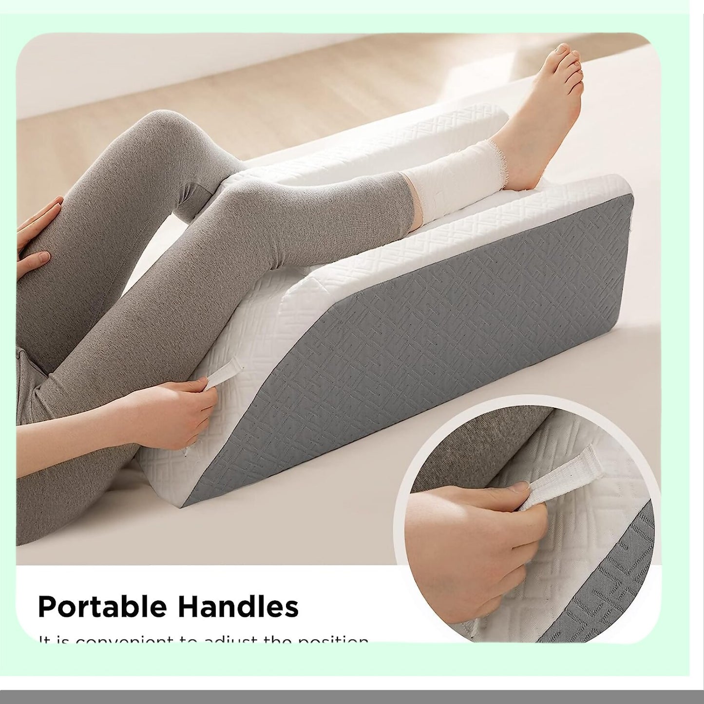 OrthoRest Leg Elevate Memory Foam Wedge Pillow - Ankle Knee Leg Support for Swelling Relief. Washable Cover, Single Leg Pillow for Post-Surgery Recovery.
