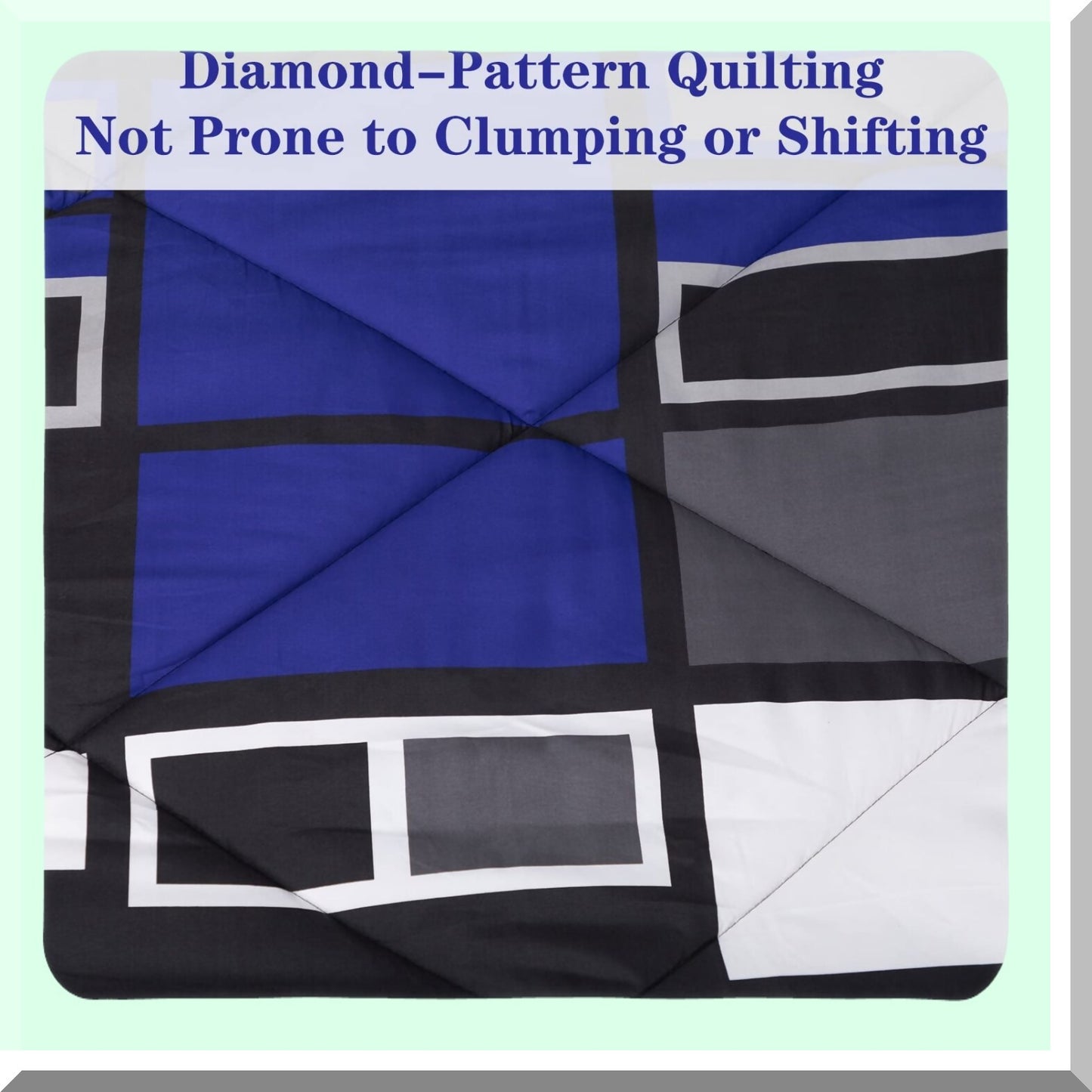 Plaid Dreams 8-Piece Bedding Set - Blue Gray Black Lightweight Microfiber Full/Queen Bed in a Bag - Cozy Comfort for a Stylish Bedroom