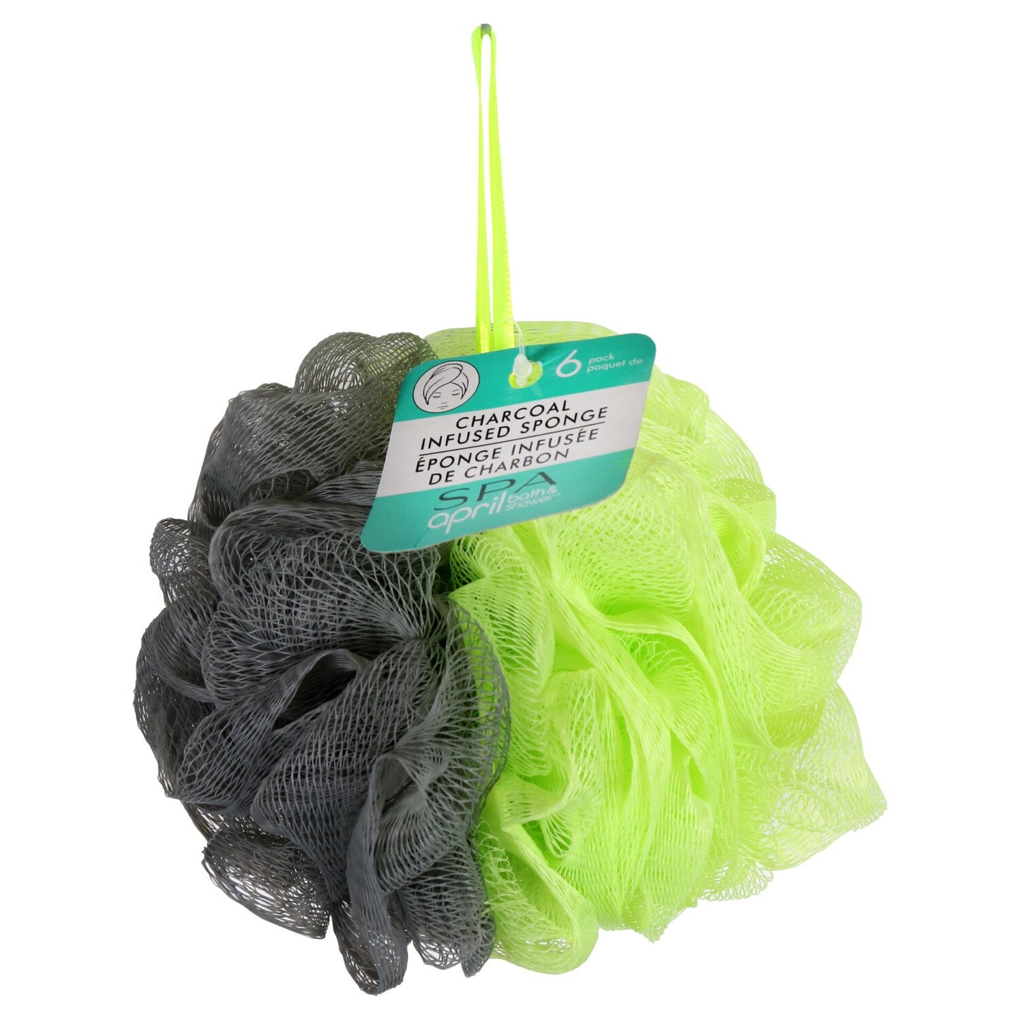 April Bath & Shower 2-Tone Charcoal Infused Bath Sponges (Pack of 48)