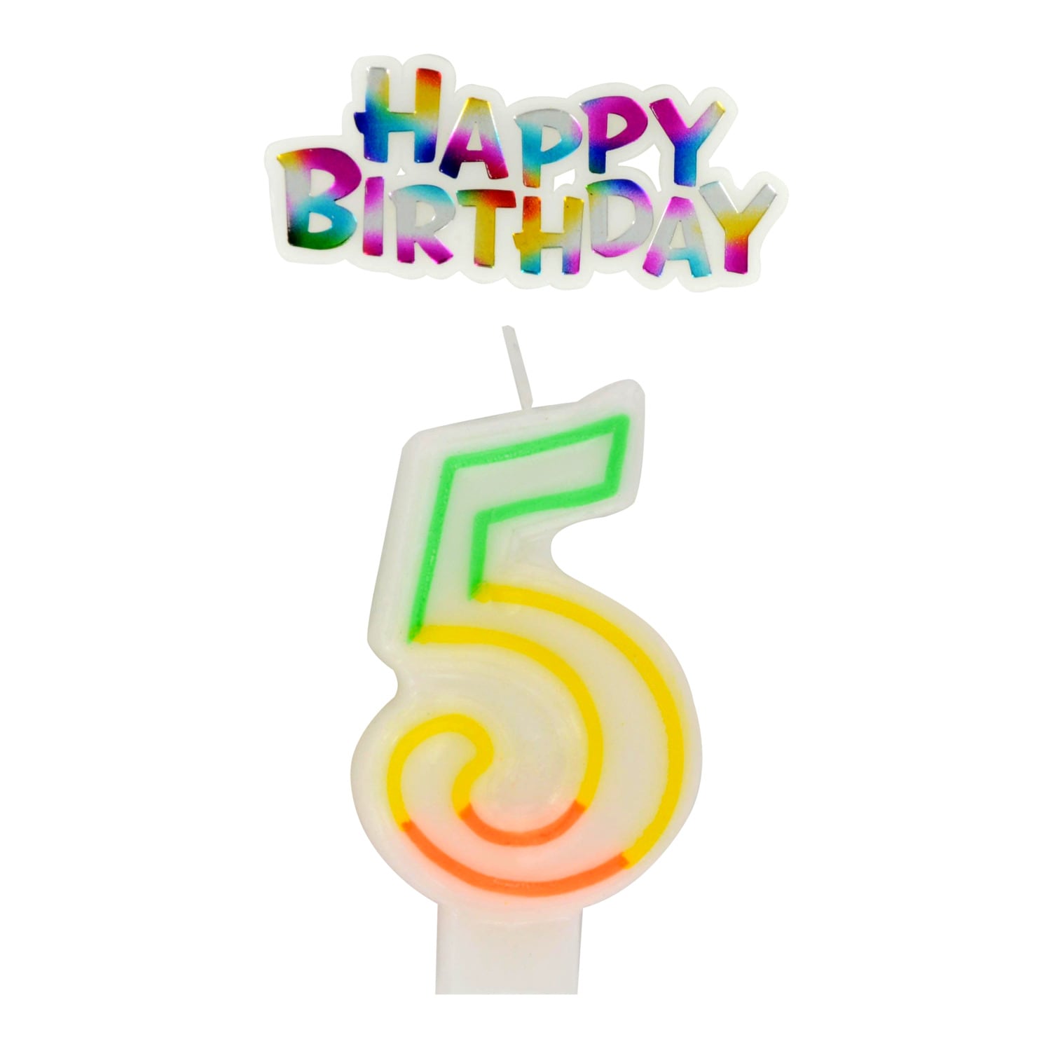 Number 5 Birthday Candles with Cake Decor, 2-pc. (Pack of 12)