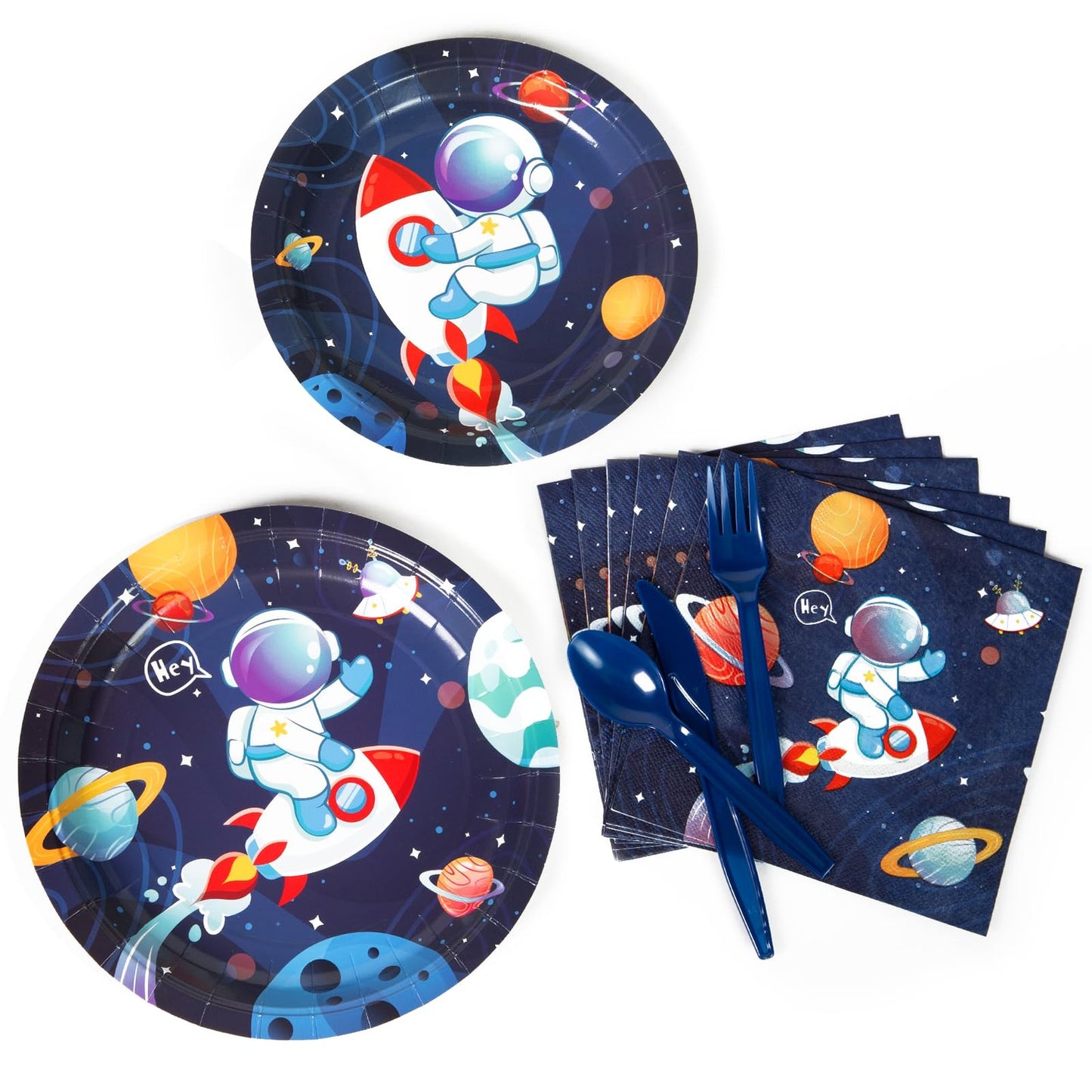Space Party Supplies for 24 Guests, Rocket & Astronaut Decorations