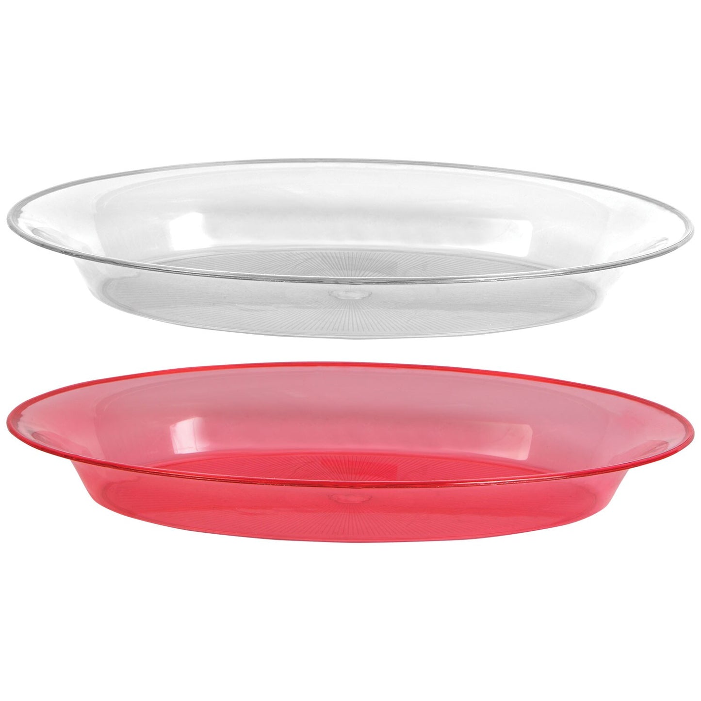 Translucent Plastic Oval Platters (Pack of 36)