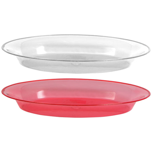 Translucent Plastic Oval Platters (Pack of 36)