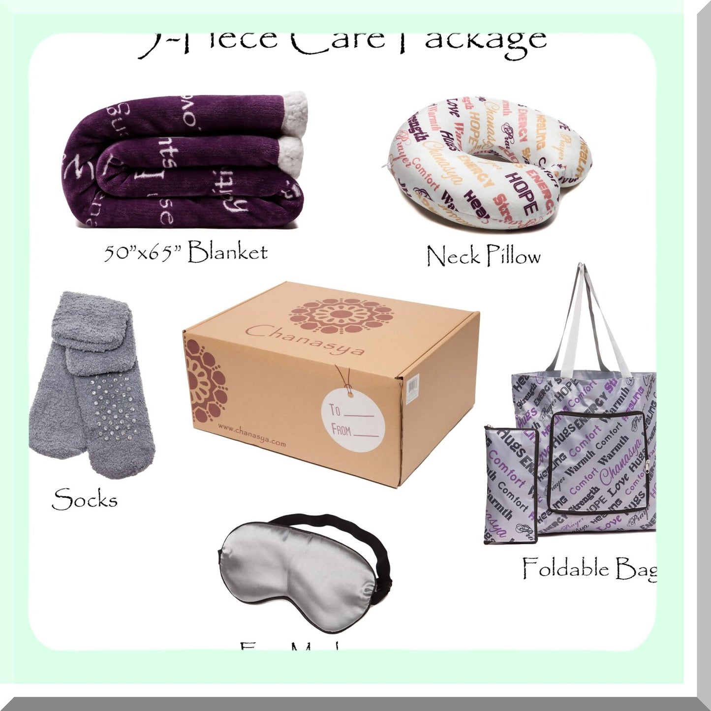 Warm Hugs Healing Comfort Gift Set: Cozy Blanket, Neck Pillow, Tote Bag, Socks - Thoughtful Care Package for Cancer Patients, Hospital Stays, and Wellness
