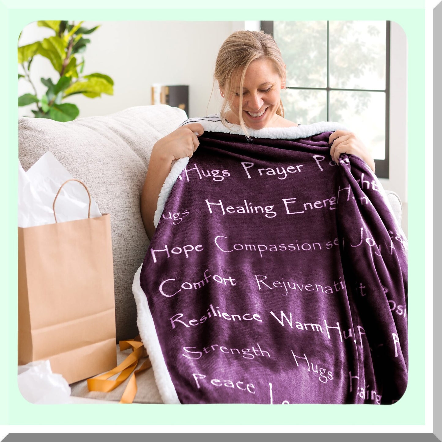 Warm Hugs Healing Comfort Gift Set: Cozy Blanket, Neck Pillow, Tote Bag, Socks - Thoughtful Care Package for Cancer Patients, Hospital Stays, and Wellness