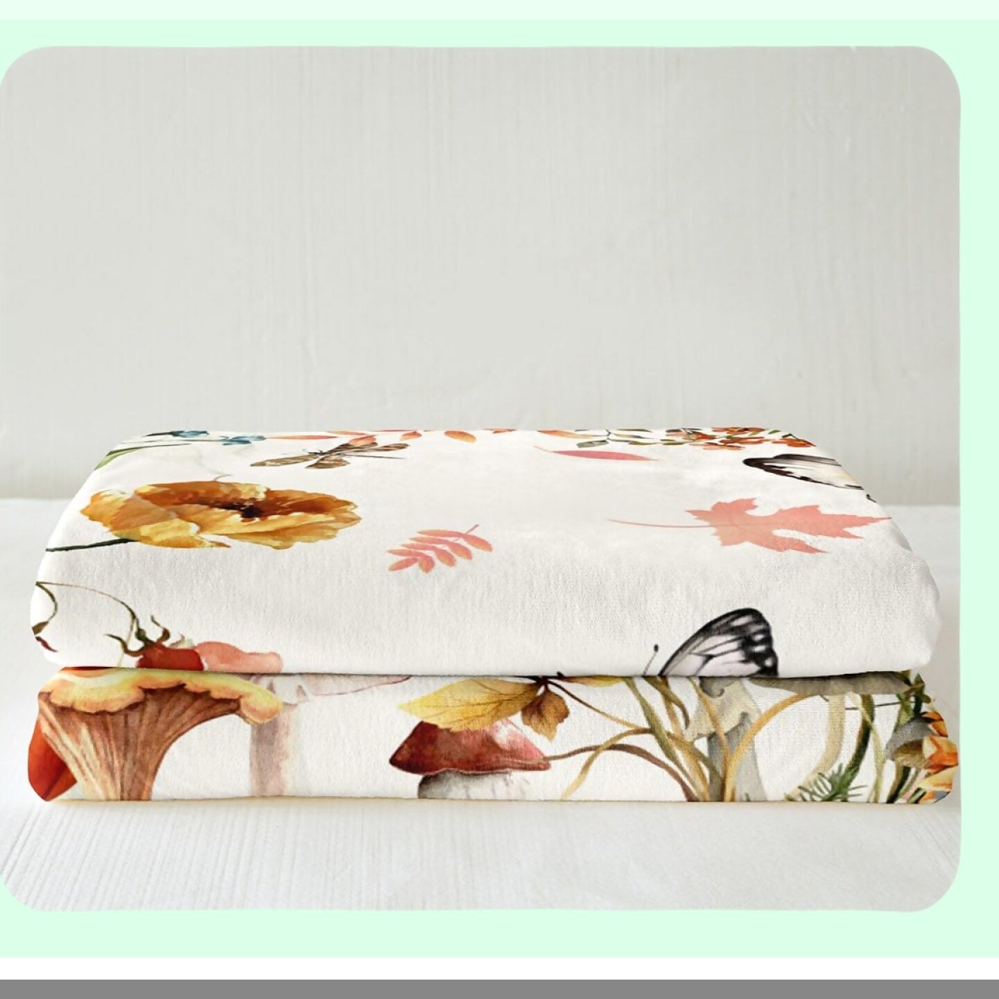 Autumn Charm Squirrel & Butterfly Fleece Throw - Cozy Fall Decor Blanket for Girls & Women, Perfect Thanksgiving Gift, 50"x60""