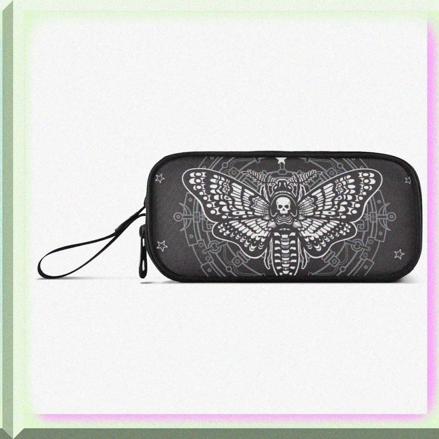 Large Capacity Moth Skull Pencil Case for School Office