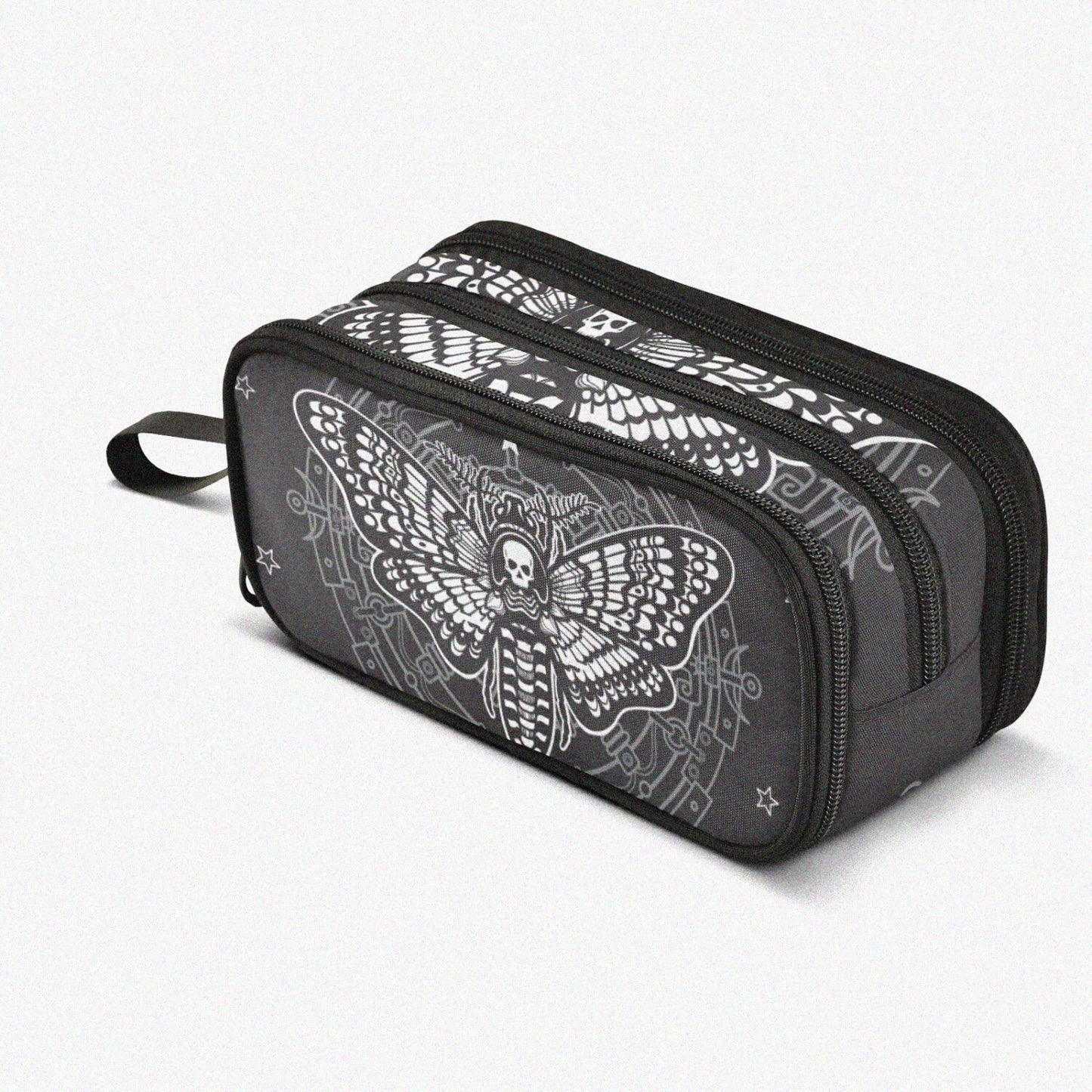 Large Capacity Moth Skull Pencil Case for School Office