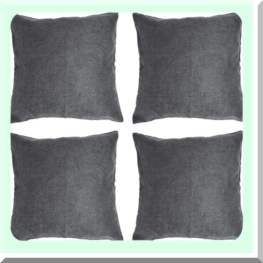 Dark Grey Velvet Pillow Cover Set 18x18 Inches 4 Pack
