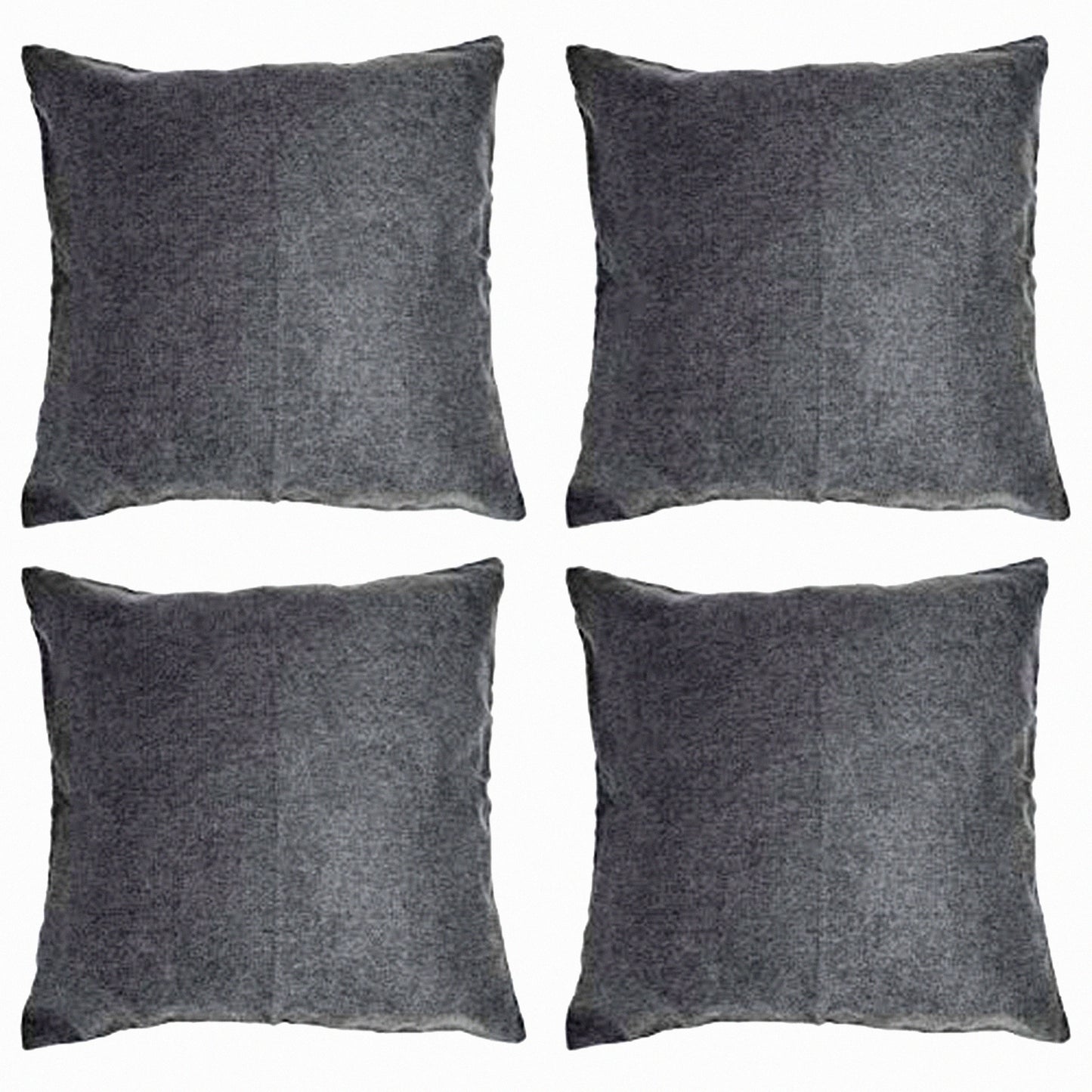 Dark Grey Decorative Pillow Cover Set - 4 Pack 18x18 Inch - Modern Home Decor Cushion Cases - Soft Velvet Throw Pillow Covers - NO Inserts Included