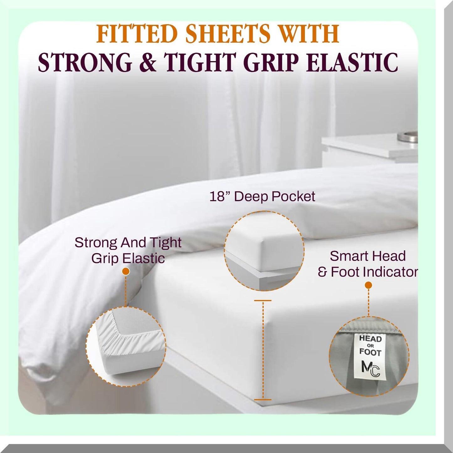 CoolMax 800 Thread Count Deep Pocket Fitted Sheet - Breathable Sateen Weave, Soft & Cooling Bottom Sheet - 78" x 80" White - Elastic All Around