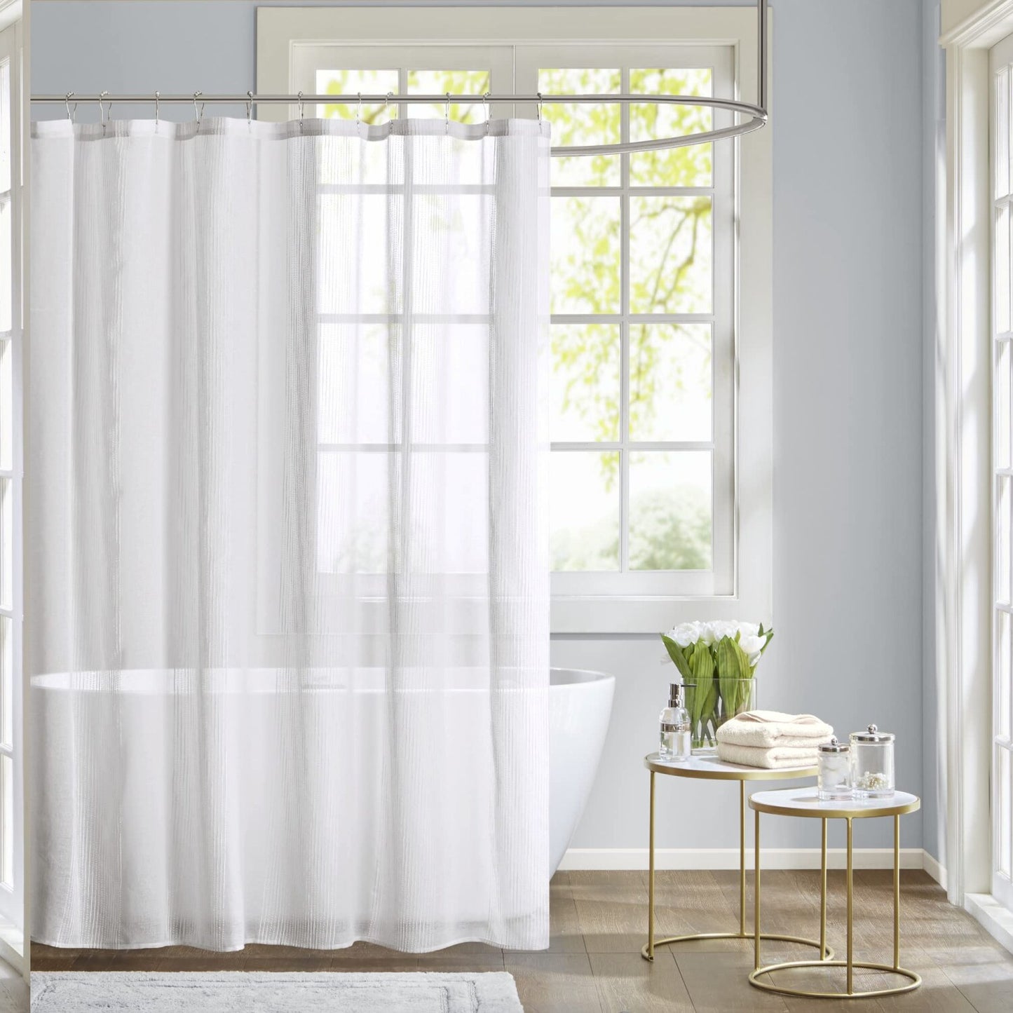 Anna Sheers Shower Curtain 72x72" Ivory