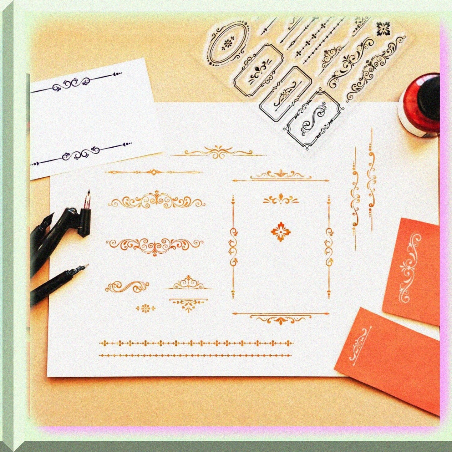 Flower Lace Line Clear Stamps for Scrapbooking and Card Making