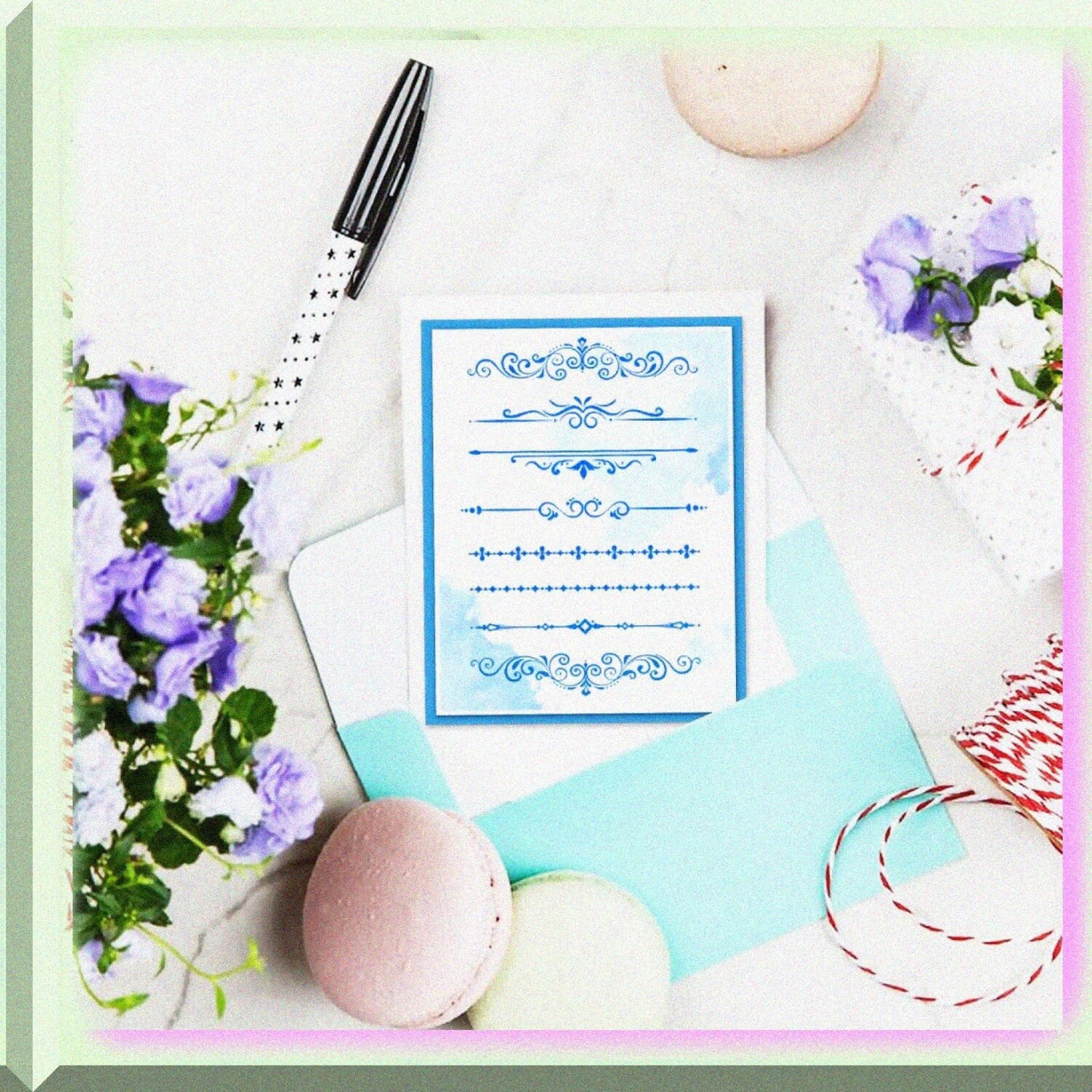 Flower Lace Line Clear Stamps for Scrapbooking and Card Making