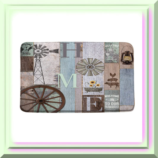 Rustic Farmhouse Bath Mat 17.7 x 29.5 Inch