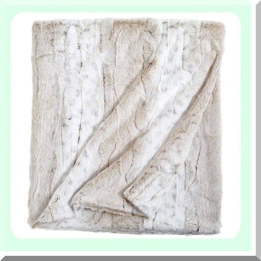 Ivory Leopard Luxe Throw Blanket 50" x 60"