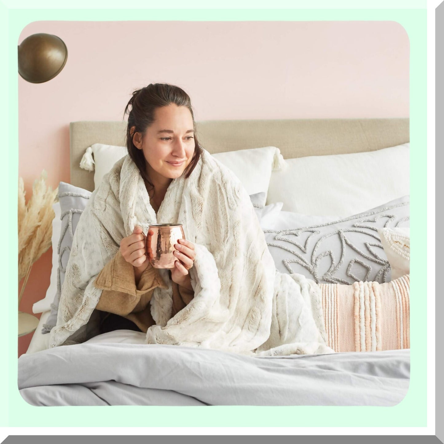 Ivory Leopard Luxe Throw Blanket - Super Soft, Fluffy, Cozy, and Warm Bedding for Bed, Sofa, or Couch - 50" x 60" Plush Furry Comfort