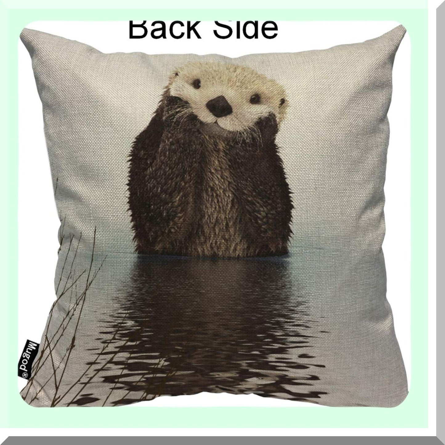 River Otter Cotton Linen Pillow Cover - Cute Brown & White Throw Case for Couch Sofa Bed - Decorative Square Cushion Cover 18x18 Inch - Standard Size