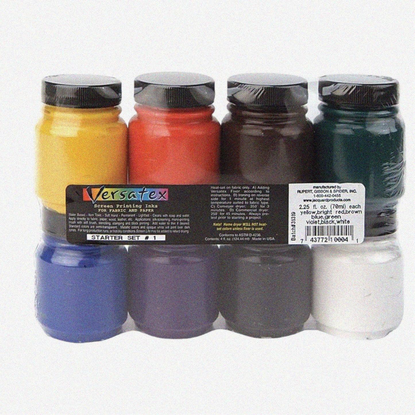 Versatex Printing Ink Set 1, 8 Colors, 2.25 oz