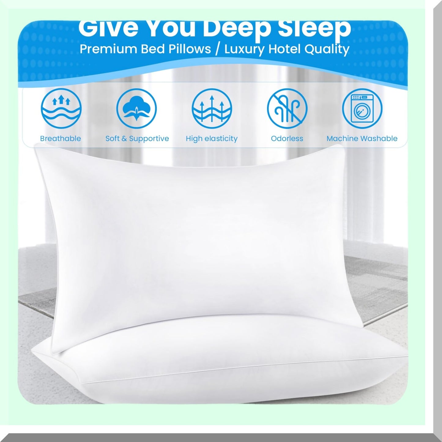 Luxury DreamSleep Pillows - Set of 2, White Microfiber Filled, 20 x 36 Inches, Super Soft Hotel Collection Bed Pillows for Back, Stomach, or Side Sleepers. Experience the ultimate comfort!