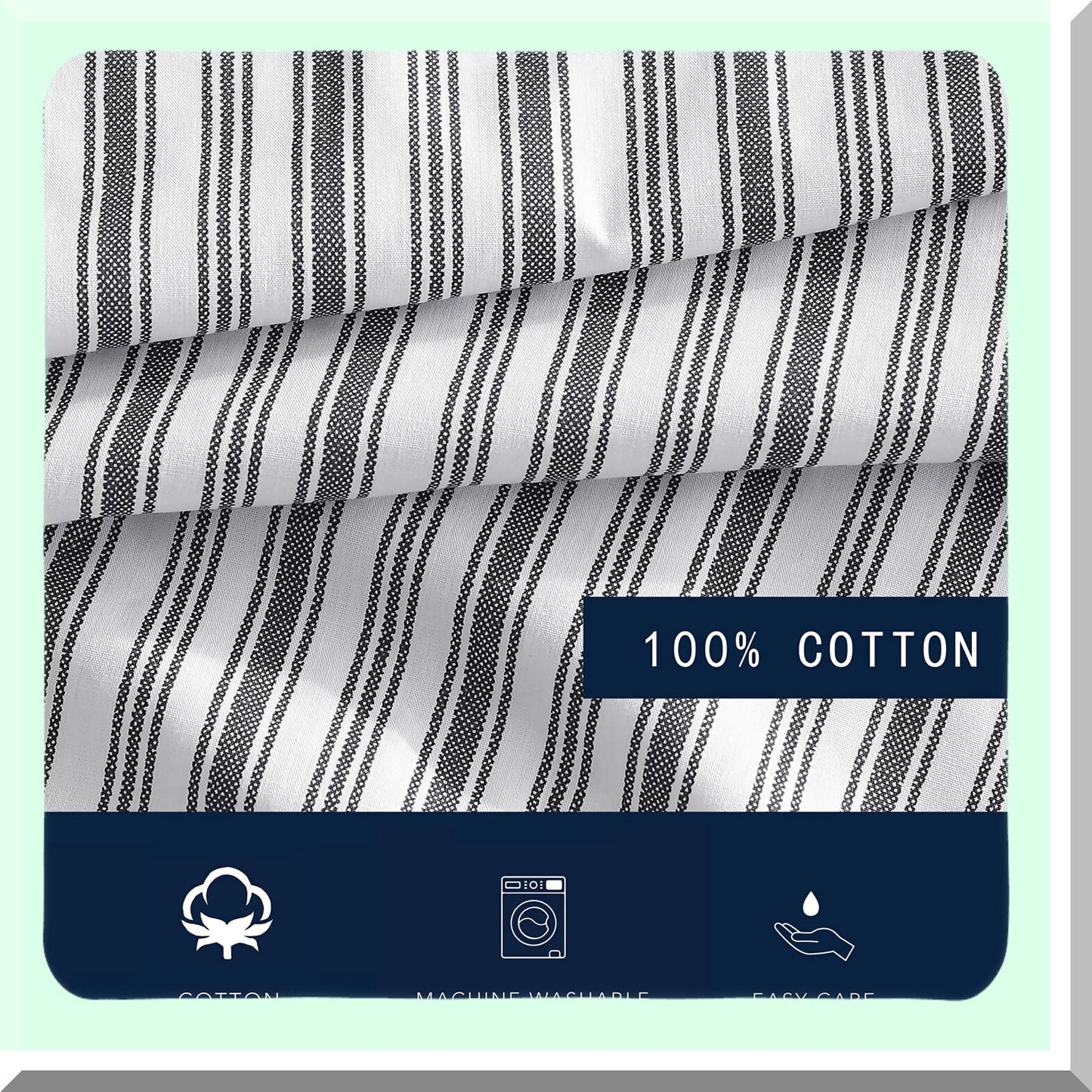 Cool Percale Charcoal Stripe Fitted Sheet - Crisp Cotton Bedding for Casual Home Decor