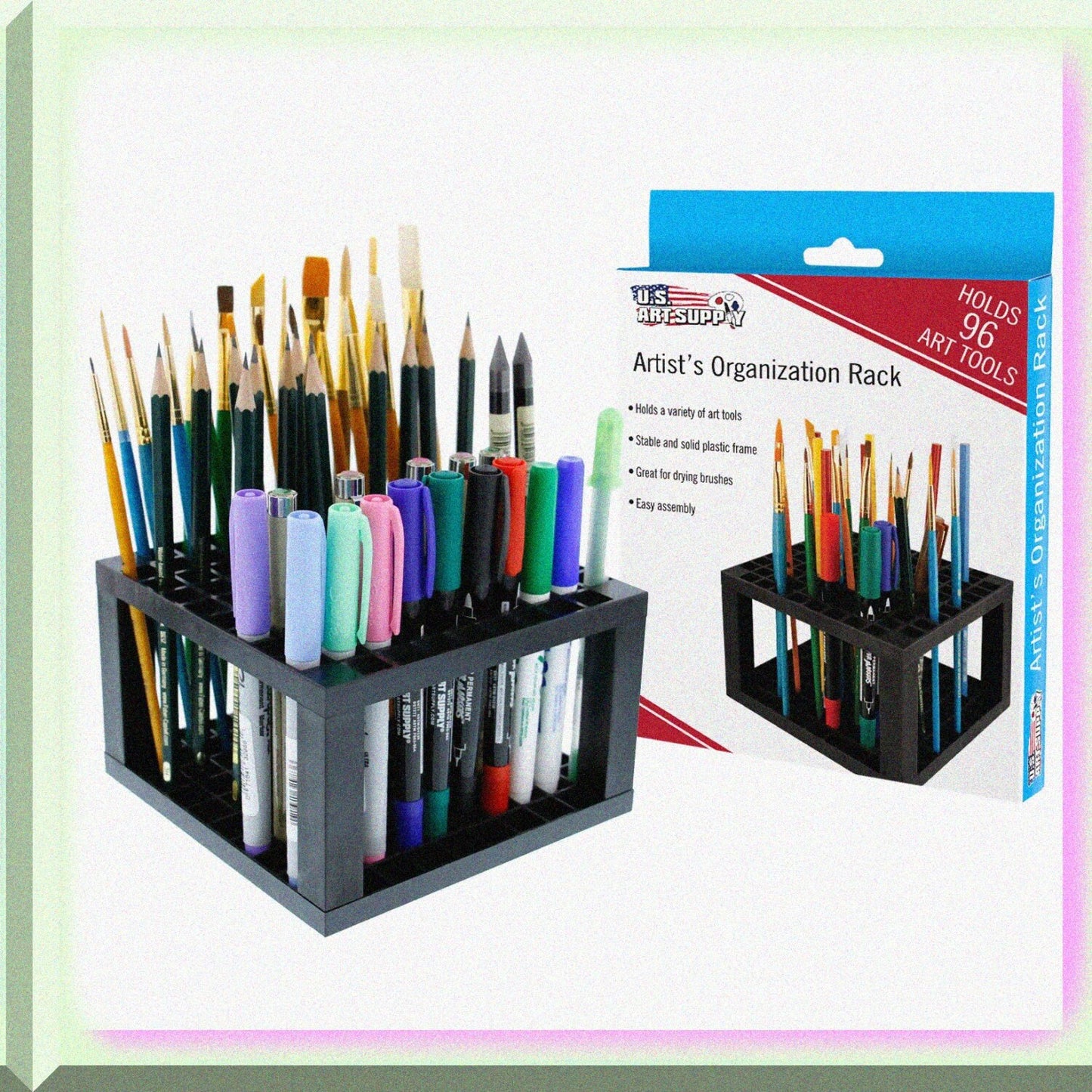 96-Hole Plastic Pencil and Brush Organizer