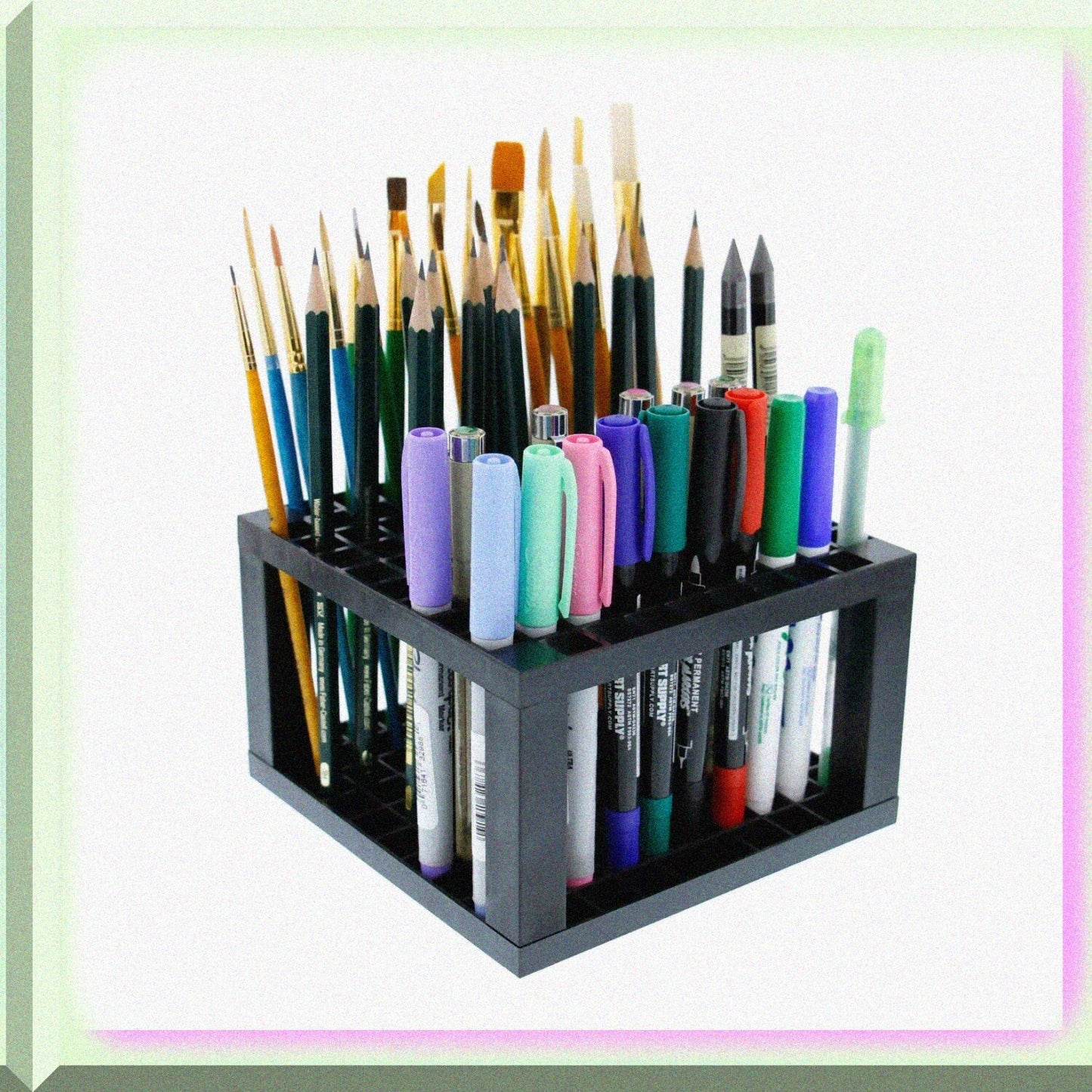 96-Hole Plastic Pencil and Brush Organizer