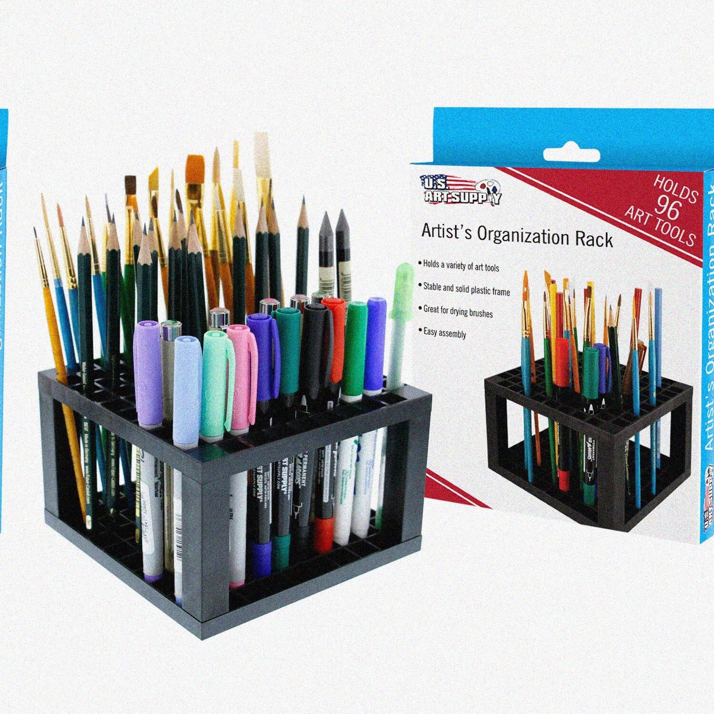96-Hole Plastic Pencil and Brush Organizer