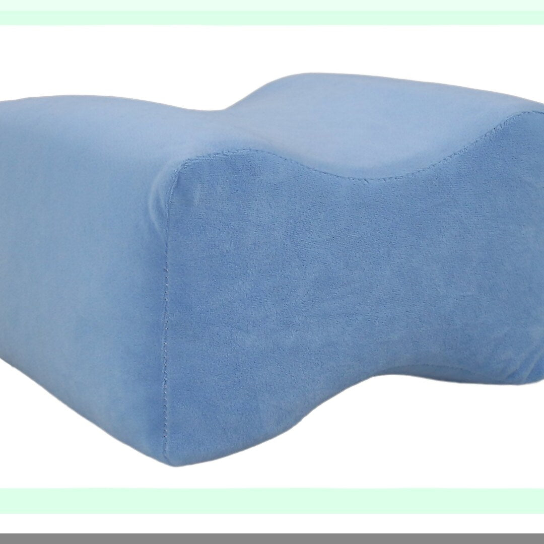 OrthoRelax Memory Foam Contour Wedge Pillow - Pain Relief for Side Sleepers, Back, Leg, Knee, Sciatic Nerve - Blue, 9.5x7.5x5.9, 1pc