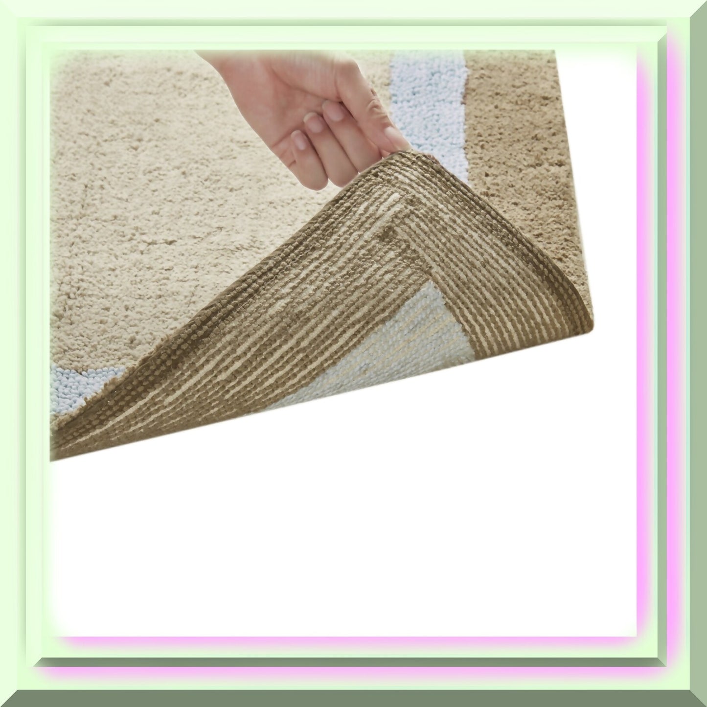 Amherst 24x60 Cotton Tufted Bathroom Rug Brown/Blue