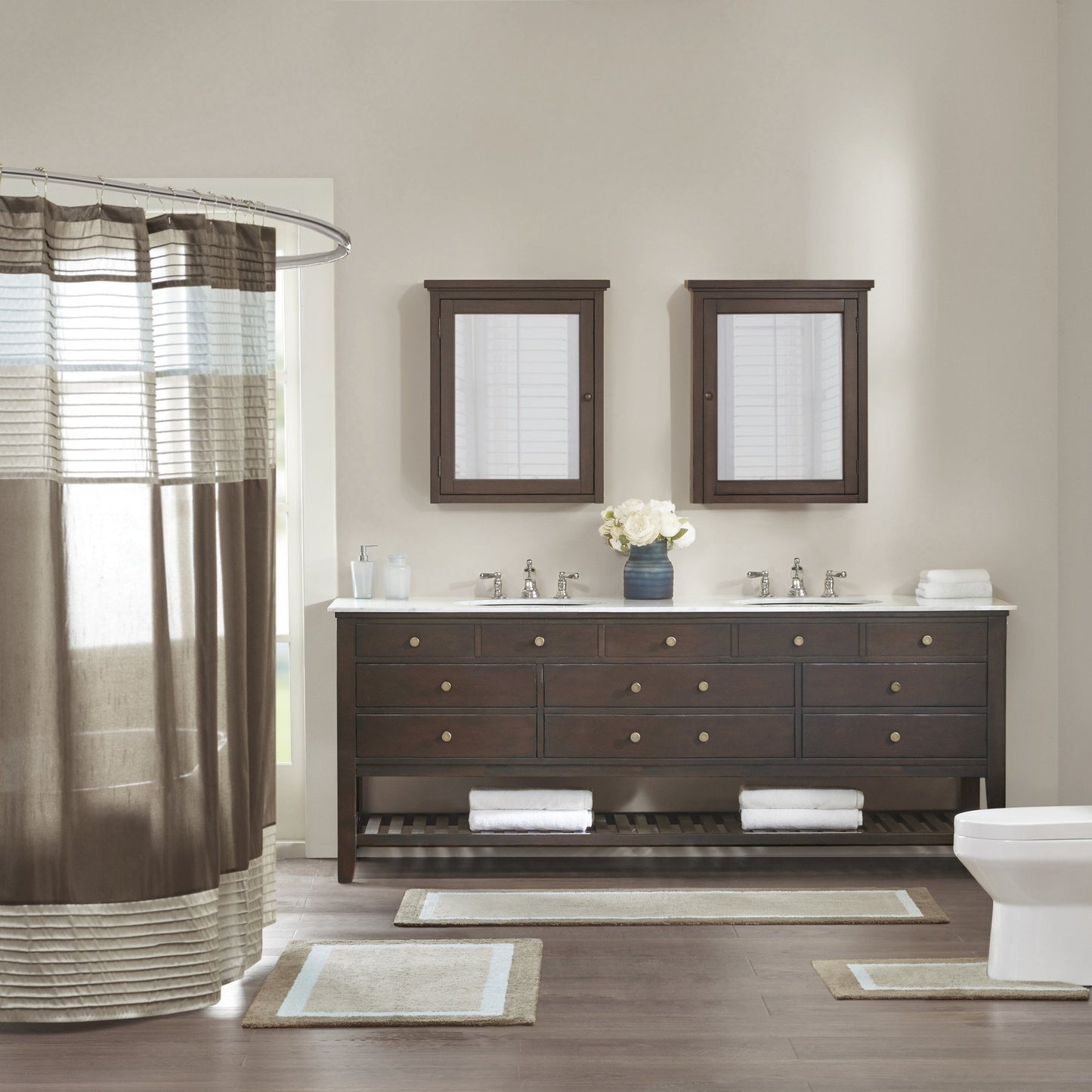 Amherst 24x60 Cotton Tufted Bathroom Rug Brown/Blue