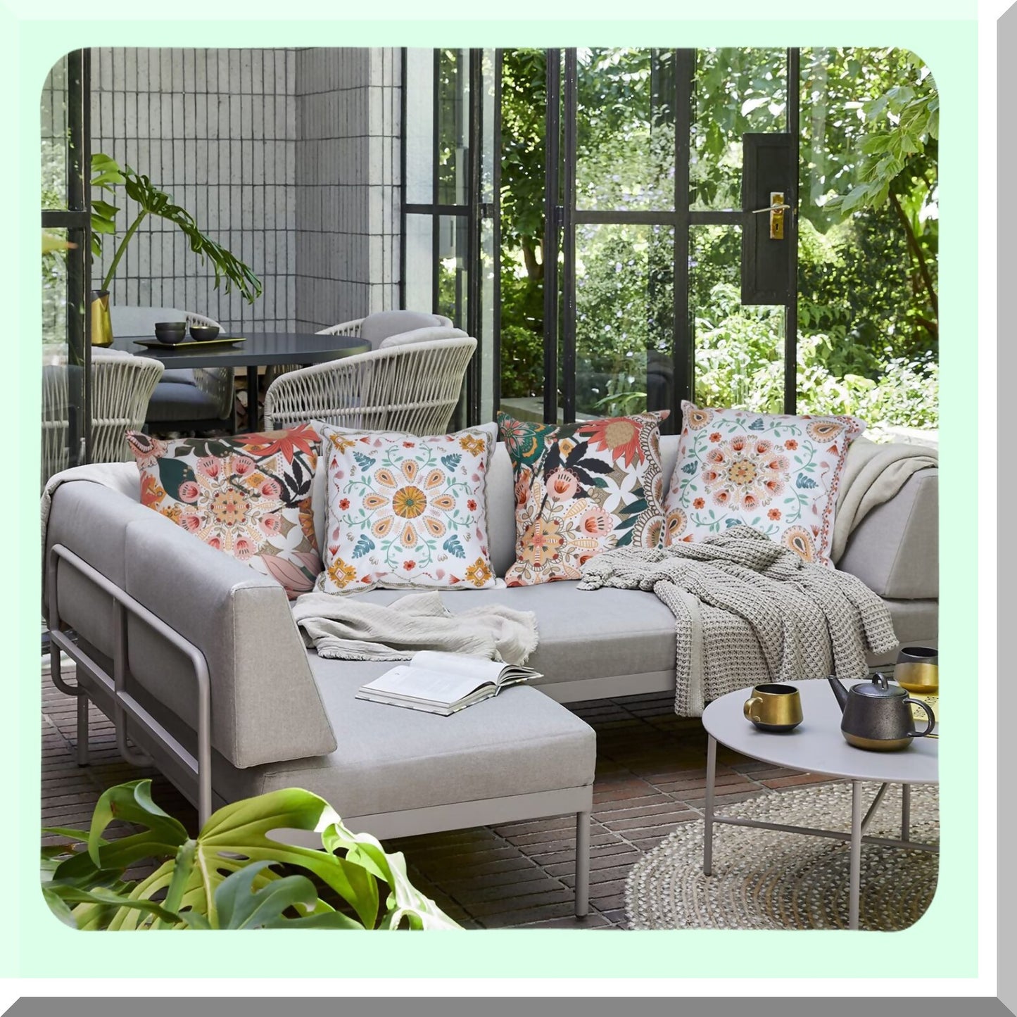 Floral Boho Velvet Pillowcase Set - 18x18 Bohemian Decor Throw Covers for Sofa, Couch, Car - Soft Decorative Cases for Bedroom Home
