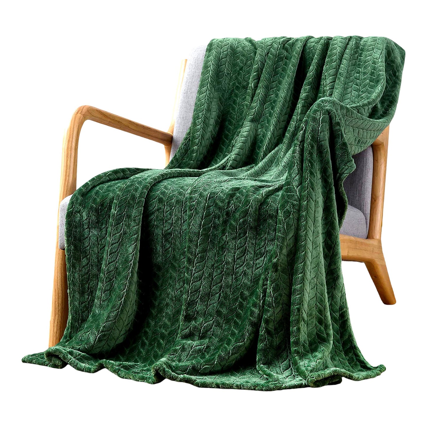 UltraSoft Cozy Fleece Throw - Super Soft Flannel Blanket for Adults, Lightweight & Washable, Perfect for Couch, Sofa, Bed, Office, All-Season Warmth, 50"x60", Green"