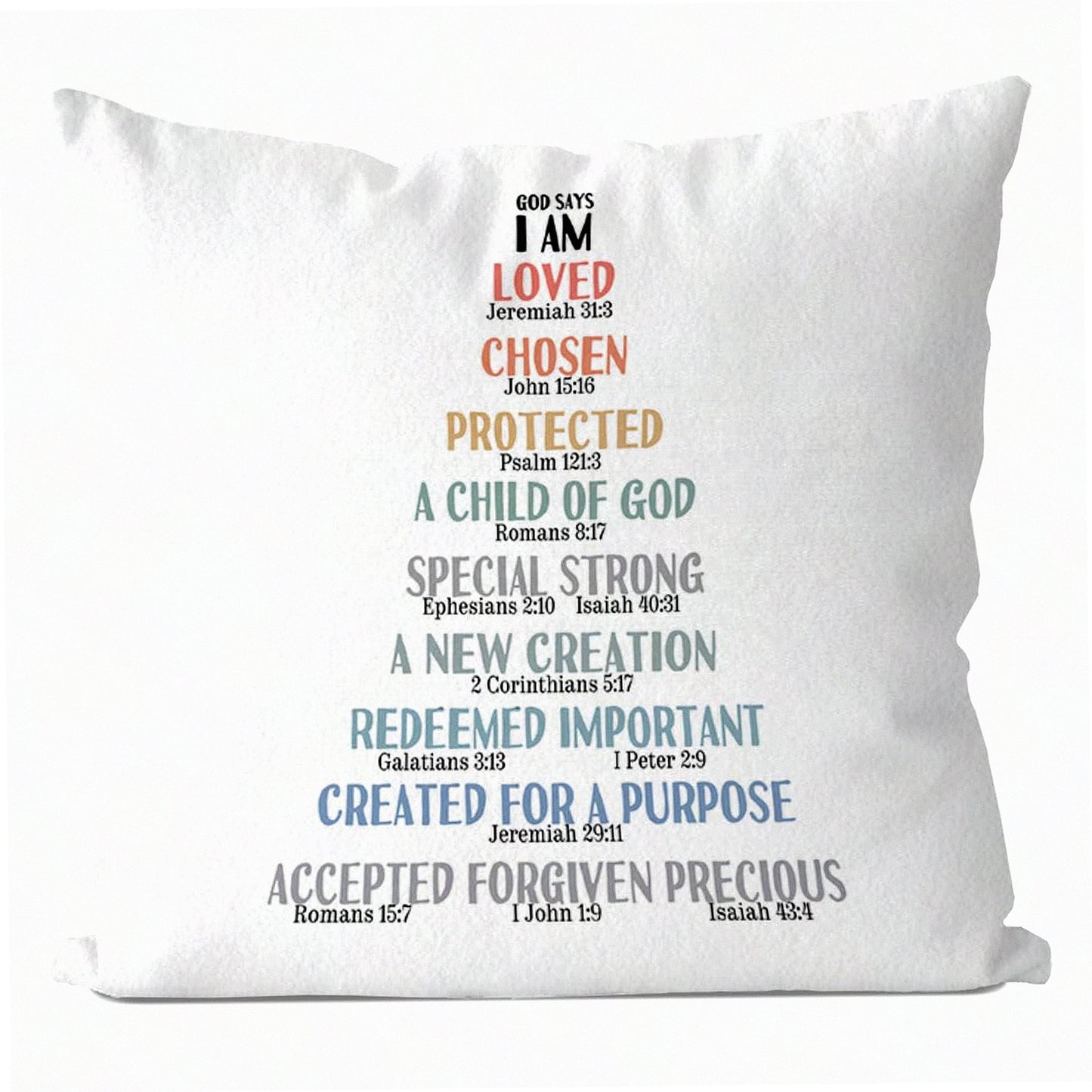 Divine Love Pillow - Inspirational Christian Gifts for Kids - God's Word Pillow Covers 18x18 - I Am Loved Throw Pillow Covers - Clroom Bible Verse Decor