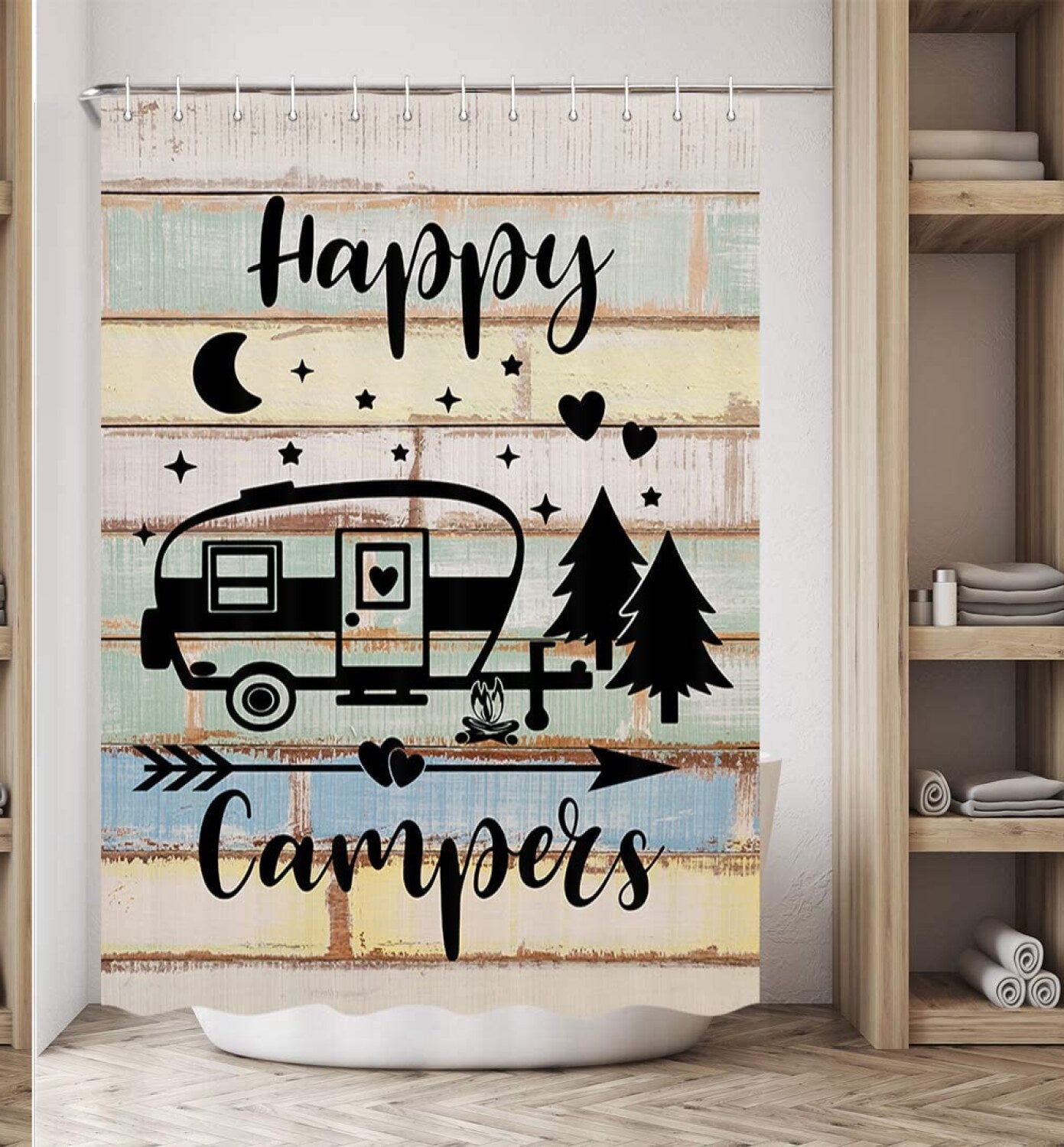RV Camper Shower Curtain 47" x 64" Fabric