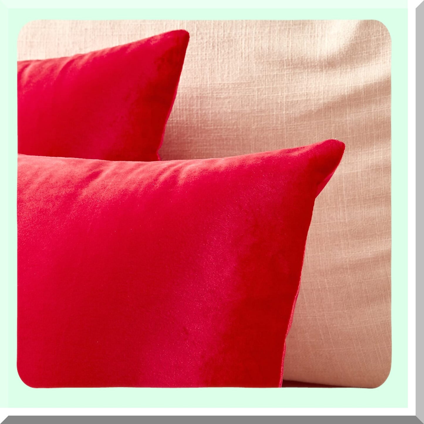 Luxury Velvet Red Pillow Covers - Set of 4 Decorative Cushion Cases for Sofa, Bedroom, Car - Soft 18x18 Inch Square Throw Pillowcases