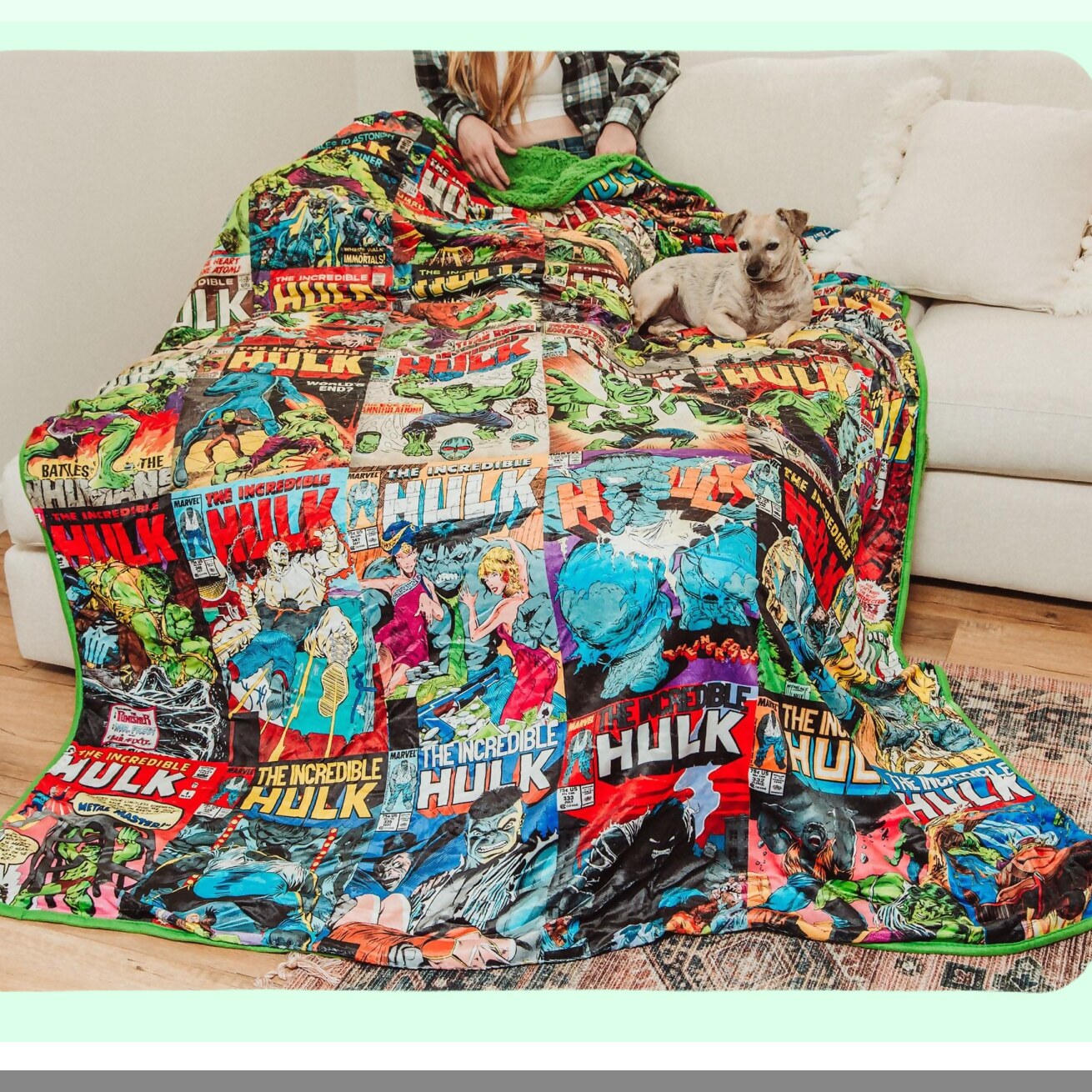 Ultimate Hulk Smash Sherpa Throw - 8 Feet of Cozy Marvel Comfort