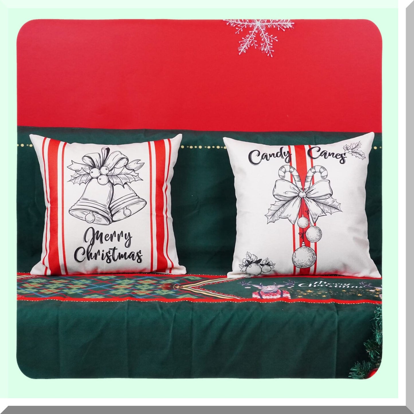 Rustic Farmhouse Pillow Covers Set - Indoor/Outdoor Decorations 18x18 - Square Throw Pillow Covers for Room Decor - Set of 2