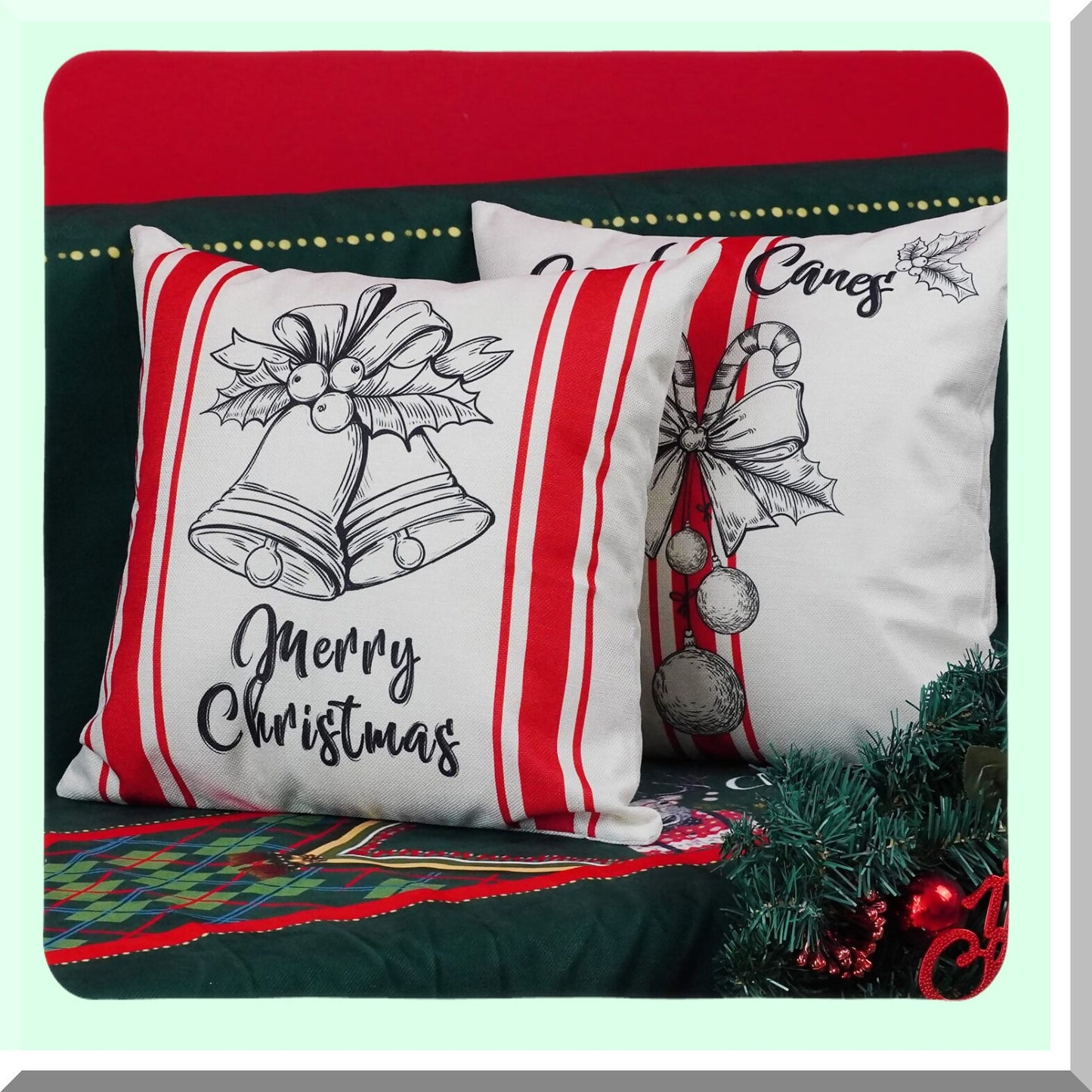 Rustic Farmhouse Pillow Covers Set - Indoor/Outdoor Decorations 18x18 - Square Throw Pillow Covers for Room Decor - Set of 2